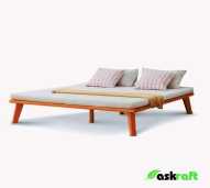Askraft Dipan Tempat Tidur Minimalis Kayu Jati Solid Natural Wood