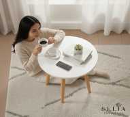 Askraft Dala Marble Coffee Table - Meja Tamu Kayu Solid Jati Minimalis Marmer