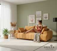 Askraft Poppy Sofa Kursi Tamu Minimalis Kayu Jati Berlengan 2 Dudukan (Double Seater) - Sofa Jati Modern